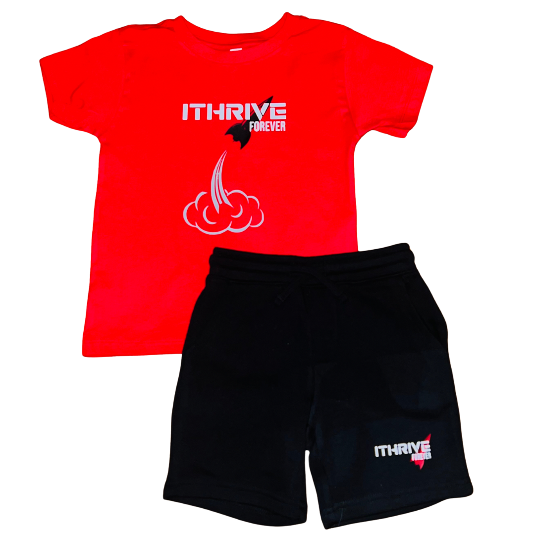 Kidz ITHRIVEFOREVER Short Set Red