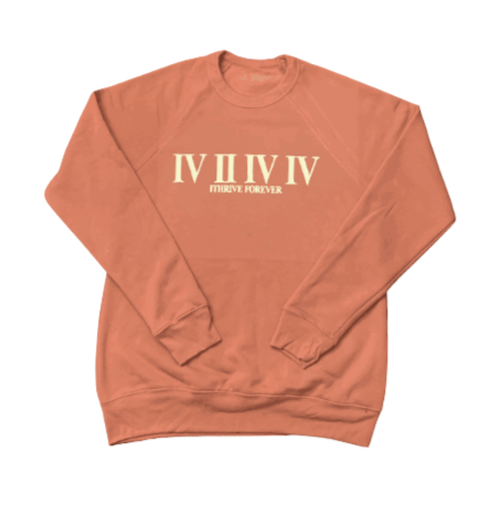 Mauve/White Roman Numeral Sweatshirt