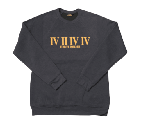 Navy Triblend/Sand Roman Numeral Sweatshirt