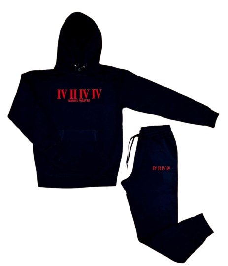 Black Roman Numeral Jogger Set