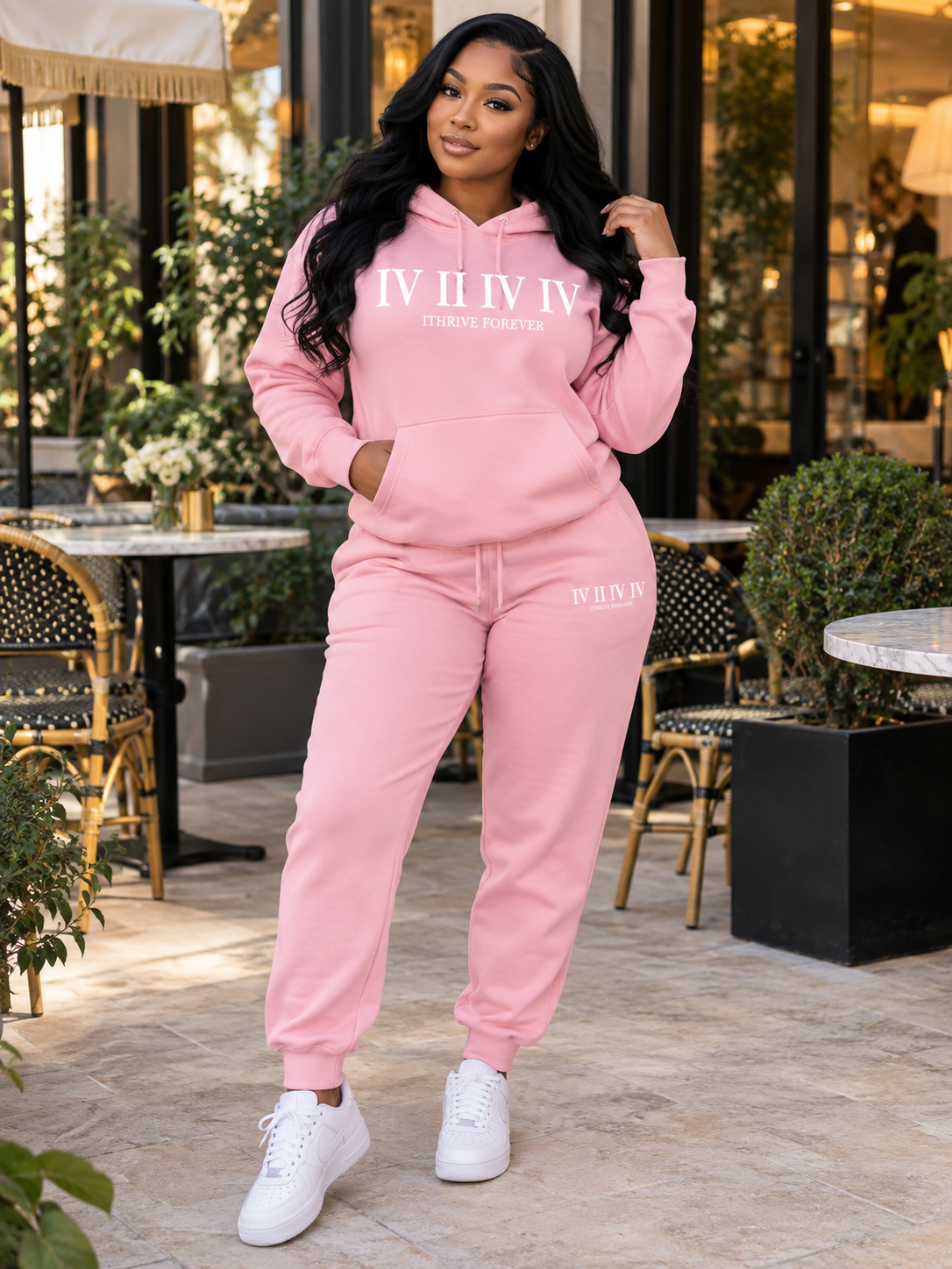 J. West Roman Hoodie Set - Pink