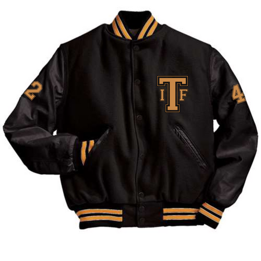 Black/Black/Gold Letterman Jacket