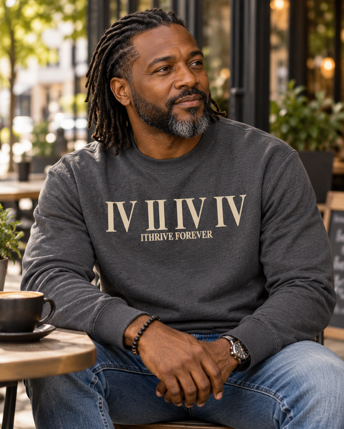 J. West Roman Crewneck Sweatshirt - Asphalt