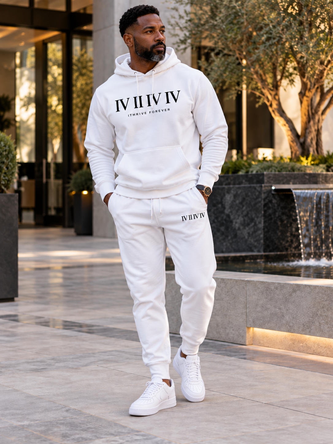 J. West Roman Hoodie Set - White