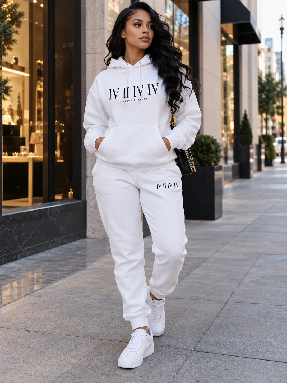 J. West Roman Hoodie Set - White