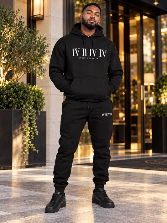J. West Roman Hoodie Set - Black