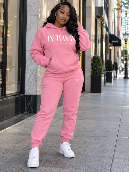 J. West Roman Hoodie Set - Pink