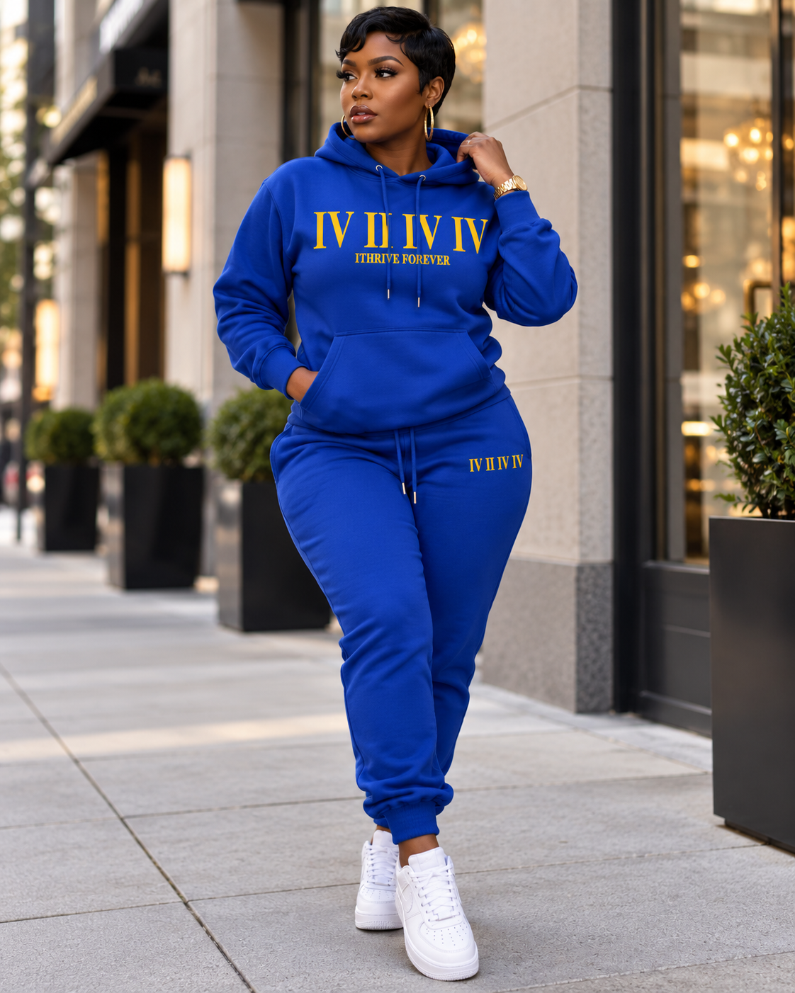 J. West Roman Hoodie Set - Royal