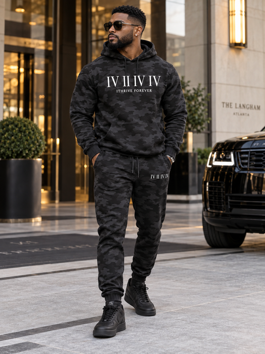 J. West Roman Hoodie Set - Black Camo