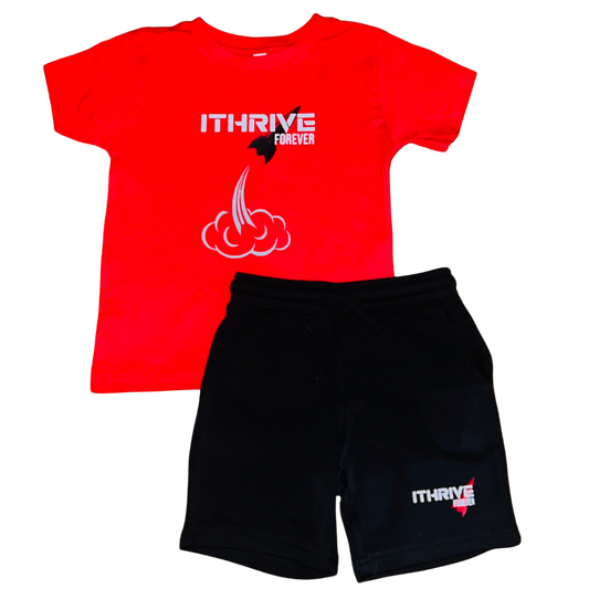 Kidz ITHRIVEFOREVER Short Set Red