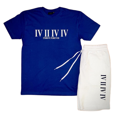 Royal/White Roman Numeral Short Set