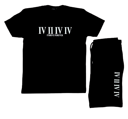 Black/Gray Roman Numeral Short Set
