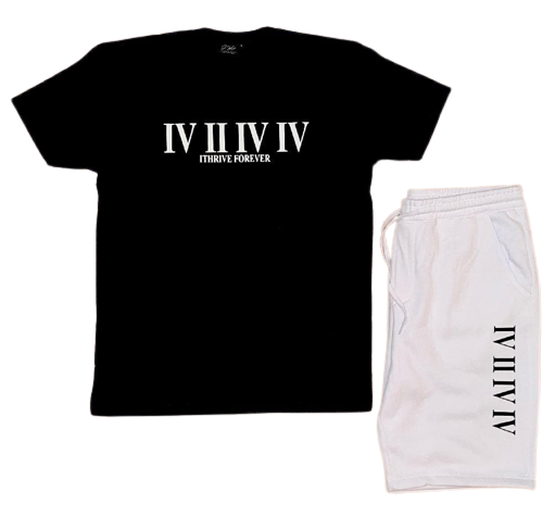 Black/Gray Roman Numeral Short Set