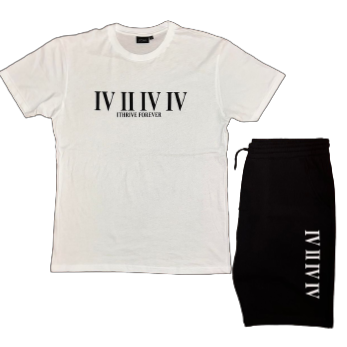 White/Gray Roman Numeral Short Set